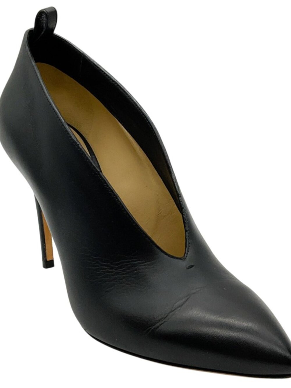 Jimmy Choo Black Leather V Cut Pumps